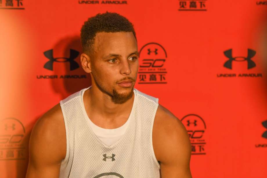 NBA star Stephen Curry of Golden State Warriors meets fans at University of Electronic Science and Technology of China on July 24, 2017 in Chengdu, China. The player was recently spotted dancing at the wedding of former Warrior Harrison Barnes in a social media video that was circulating Sunday. Photo: VCG/VCG Via Getty Images