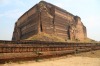 This massive unfinished pagoda, the Pahtodawgiji, is in Mingun on the Ayeyarwady River in Myanmar and can be reached by ...