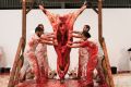 Hermann Nitsch and a team of performers staged their controversial 'action'. 