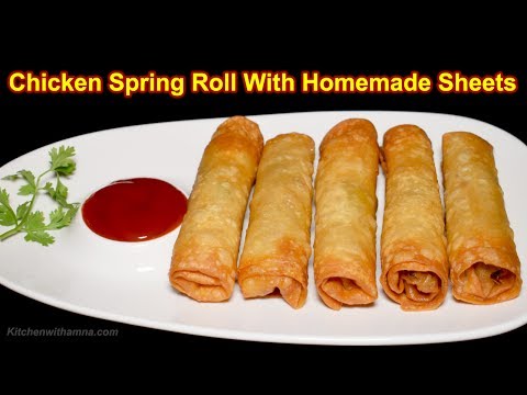 Chicken Spring Roll With Homemade Sheets - Roll Recipe with Roll Patti - Special Ramadan Recipe