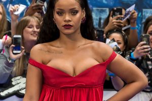 Singer Rihanna poses for photographers on arrival at the premiere of the film 'Valerian', in London, Monday, July 24, ...