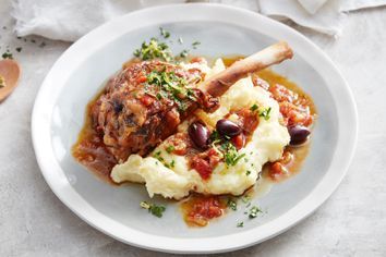 Pressure cooker mediterranean braised lamb shanks with parsnip mash and gremolata