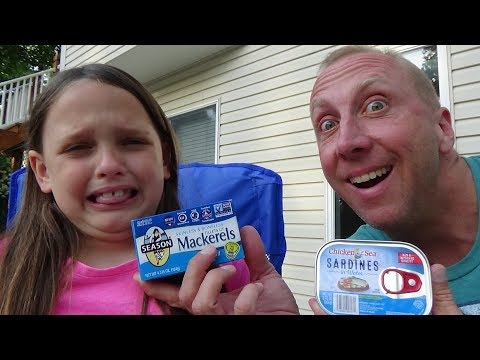 Canned Fish Challenge Sardines Salmon Tuna Freak Family Summer Vacation Vlog #4