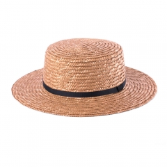 Harvey-Amber Straw Boater Hat