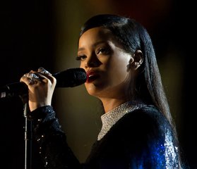 Rihanna sings during The Concert for Valor in Washington, D.C ,USA