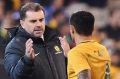 Close union: Ange Postecoglou and Tim Cahill.