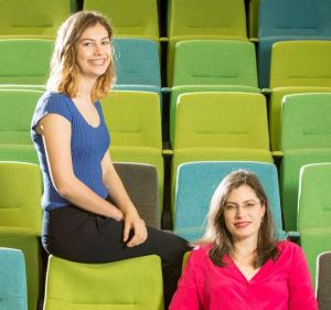 Dr Lavinia Codd (right) with her daughter Zoe McDonald at the Queensland Brain Institute.