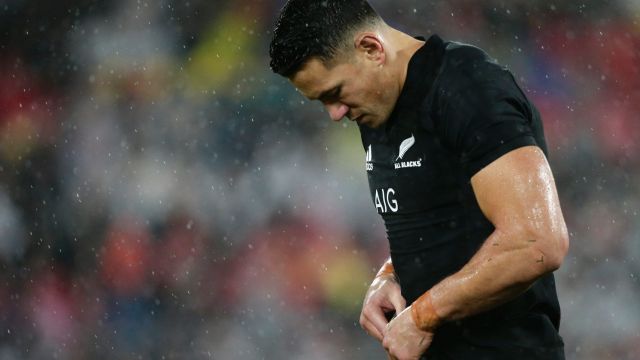 Sent packing: Sonny Bill Williams leaves the field against the Lions after being shown a red card.