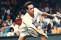 Peter Doohan playing at Wimbledon in 1987 where he beat Boris Becker to make it into the final 16. 