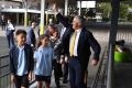 Prime Minister Malcolm Turnbull promotes his Gonski school funding plan at North Strathfield Public School.