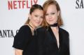 Drew Barrymore, left, and Liv Hewson at the premiere of Santa Clarita Diet, a Netflix original.