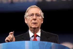 Senator Mitch McConnell of Kentucky speaking at the 2013 Conservative Political Action Conference (CPAC) in National Harbor, Maryland.