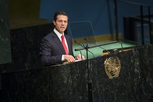 Enrique Nieto, President of Mexico, addresses the Thirtieth special session of the General Assembly on the World Drug Problem.