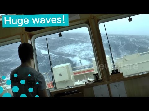 This is what it is like on ship in the North Sea during a storm