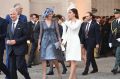 Queen Mathilde of Belgium and the  Duchess of Cambridge arrive at the Menin Gate in Ypres, Belgium, ahead of ...