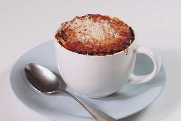 Ricotta and eggplant lasagne in a cup