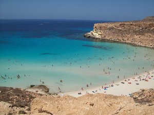 Beach oh Rabbit's Island in Lampedusa (Italy).