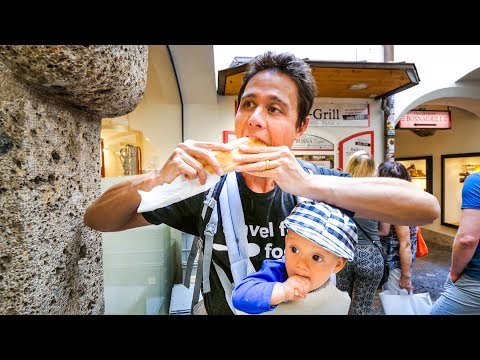 Austrian Food - WIENER SCHNITZEL and Best Beer Garden in Salzburg, Austria!