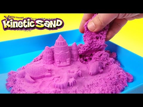 MAKE KINETIC SAND ACTIVITY PLAY SET REVIEW (PURPLE COLORS) MAKING MAGIC SAND CASTLE! EASY LEARN