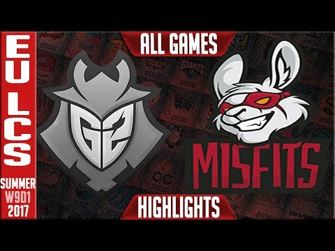 G2 Esports vs Misfits Highlights ALL GAMES EU LCS Week 9 Day 1 Summer 2017 G2 vs MF