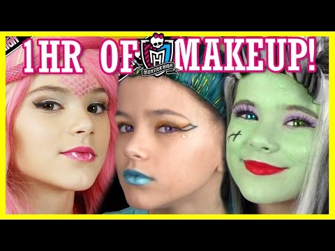 1 hour of MONSTER HIGH DOLL MAKEUP TUTORIALS! | Costume, Halloween, or Cosplay!  |  KITTIESMAMA