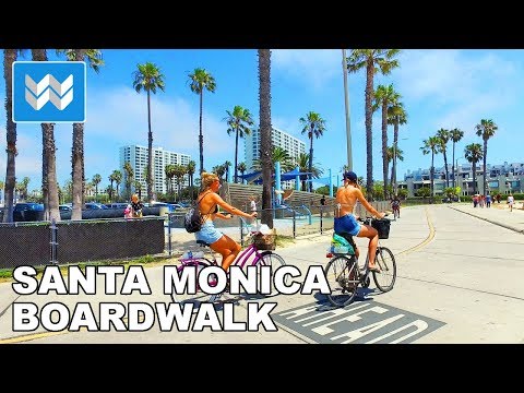 Walking from Santa Monica Beach to Venice Beach in Los Angeles, California 【4K】