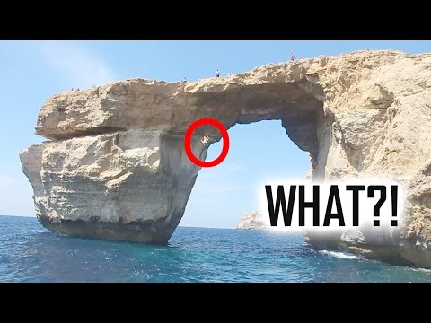 AZURE WINDOW IS GONE / COLLAPSE?! CLIFFJUMPING THE AZURE WINDOW GOZO/MALTA!!