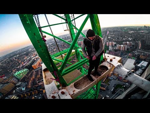 escaping from police (south london crane climb)