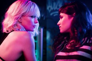 Charlize Theron, left, and Sofia Boutella in Atomic Blonde.