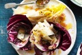 Persimmon, radicchio and comte salad. 