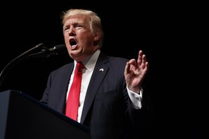 President Donald Trump delivers remarks on Cuba policy at Manuel Artime Theater, Friday, June 16, 2017, in Miami.