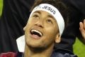 Neymar celebrates with the Champions League trophy after the final between Juventus and Barcelona at the Olympic stadium ...