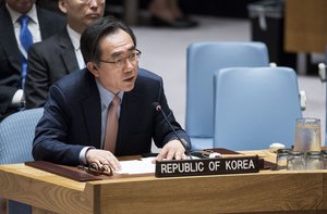 Cho Tae-yul, Permanent Representative of the Republic of Korea to the United Nations, addresses the Security Council, 5 August 2017. The Security Council unanimously adopted resolution 2371 (2017) on non-proliferation of nuclear weapons and the intercontinental balistic missile programme (ICBM) by the Democratic People's Republic of Korea (DPRK) while strenghtening sanctions against the member state.