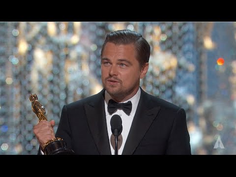 Leonardo DiCaprio winning Best Actor