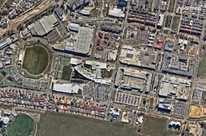 An aerial image of the Gungahlin Town Centre taken in April 2017.