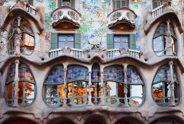 Detail from Casa Batlló, another Gaudí masterpiece in
the city centre.