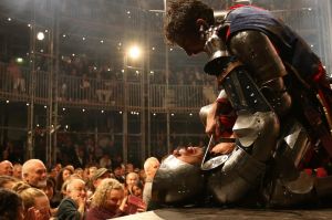 In your face: A fight scene from Pop-up Globe's Henry V.