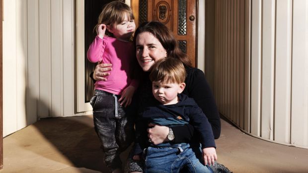 Kate Murphy with her son Micheal and daughter Sarah at their home in Oyster Bay.