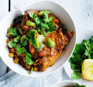 Chicken and chickpea stew.