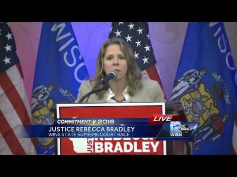 Rebecca Bradley thanks voters after winning race for Supreme Court Justice