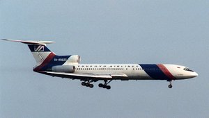 In this Aug. 29, 1996 file photo a Tupolev Tu-154 passenger jet, the same model as the one that made an emergency landing in Moscow comes in for a landing at Moscow's Vnukovo airport.