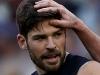 MELBOURNE, AUSTRALIA - AUGUST 05:  Levi Casboult of the Blues celebrates after scoring a goal during the round 20 AFL match between the Essendon Bombers and the Carlton Blues at Melbourne Cricket Ground on August 5, 2017 in Melbourne, Australia.  (Photo by Robert Cianflone/Getty Images)