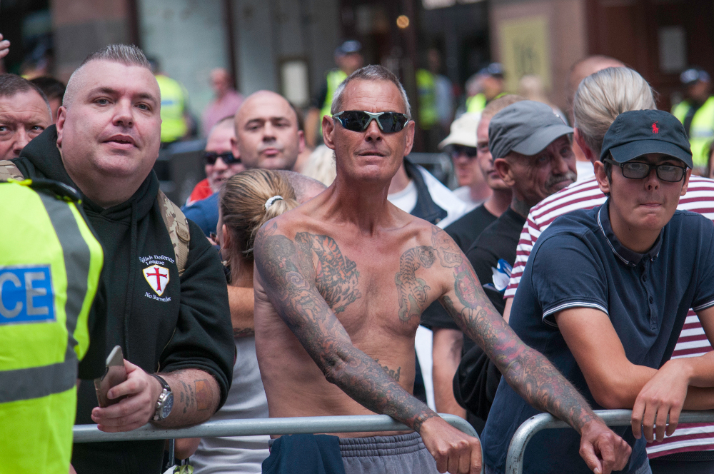 Left: Gaz Jones, Manchester EDL