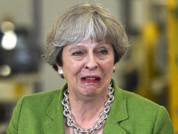Theresa May crying