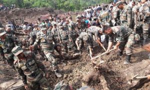 At least 46 people were killed by a landslide in Himachal Pradesh's Mandi district on Sunday morning. Photo: The Indian Express