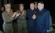North Korean leader Kim Jong-Un celebrates the second test-fire of intercontinental ballistic missile Hwasong-14 in this undated picture provided by KCNA in Pyongyang on July 29, 2017. Photo: Reuters/via KCNA