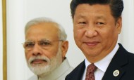 Indian Prime Minister Narendra Modi, left, and China's President Xi Jinping meet in Tashkent last year. Photo: AFP / Michael Klimentyev / Sputnik