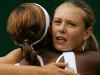 JULY 3, 2004: Maria Sharapova facing camera gets hug from runner-up Serena Williams after winning Ladies Final of Wimbledon Championships at All England Club in London, 03/07/04.
Tennis