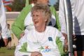  Golden Girl, Betty Cuthbert, AM, with the Melbourne 2006 Commonwealth Games Queen's Baton in Mandurah, Western Australia. 