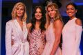 All-Australian line-up ... (from left) Bridget Malcolm, Jessica Gomes, Jesinta Franklin and Shanina Shaik at rehearsals ...